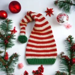 ChristmasSanta And Elf Novelty Hat For Kids ,Fun Newborn Christmas Accessory , Stocking Filler For New Parents, Also Available In Adult