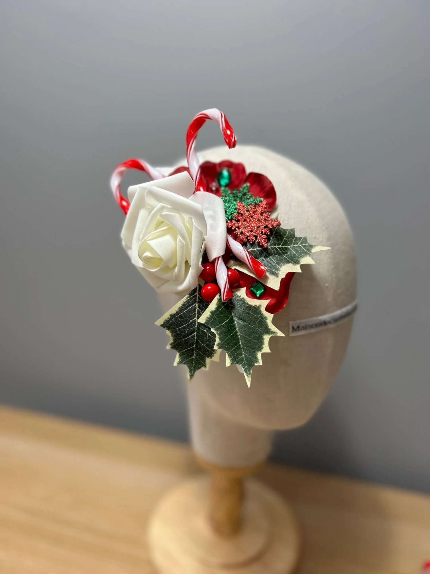 Christmas Xmas Candy Cane Rose Holly Hair Flower Clip Party Fun 5 Christmas Xmas Candy Cane Rose Holly Hair Flower Clip Party Fun - Image 3