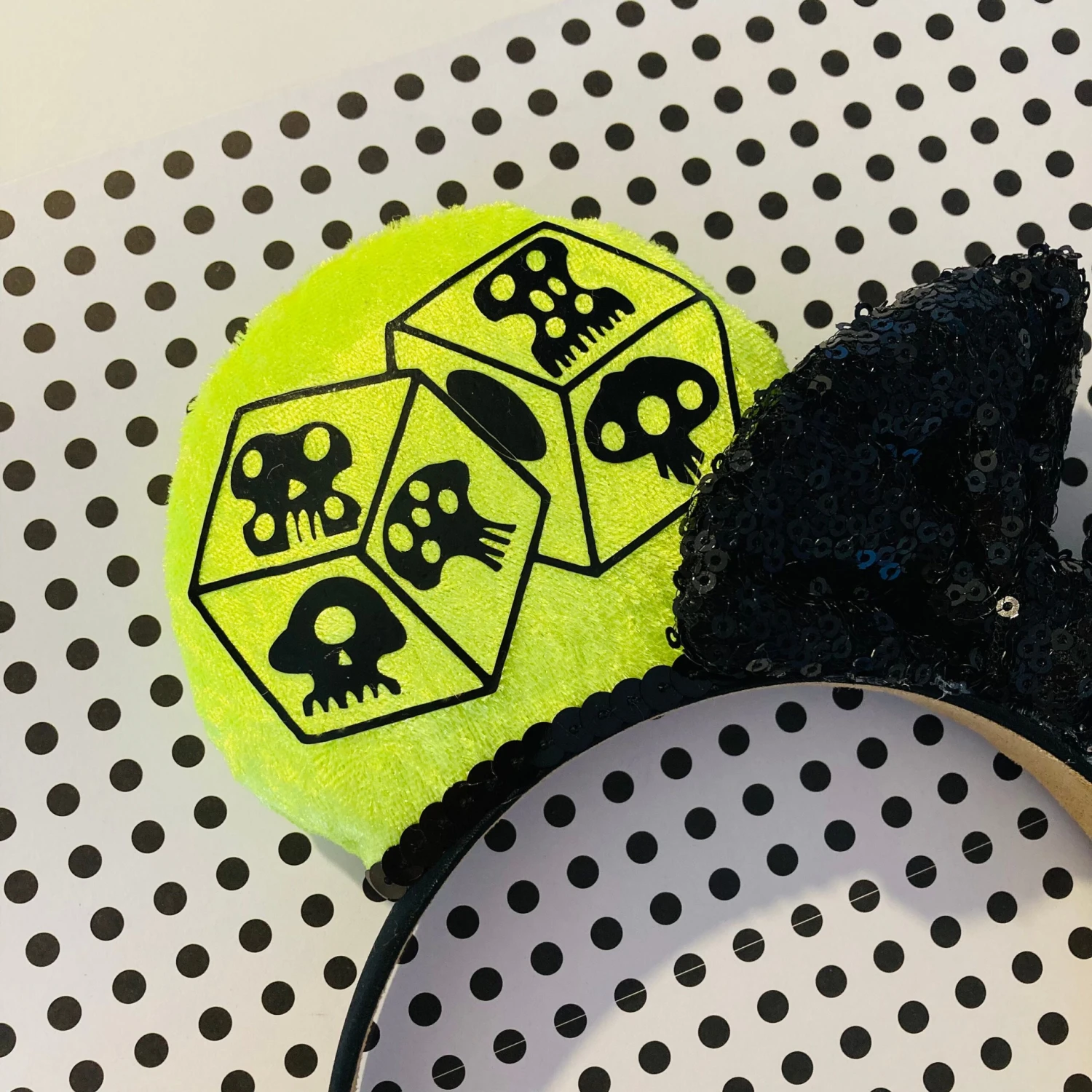 Neon Day Glow Oogie Boogie Nightmare Before Christmas Mouse Ears Disney Halloween Headband Inspired 4 Neon Day Glow Oogie Boogie Nightmare Before Christmas Mouse Ears Disney Halloween Headband Inspired - Image 2