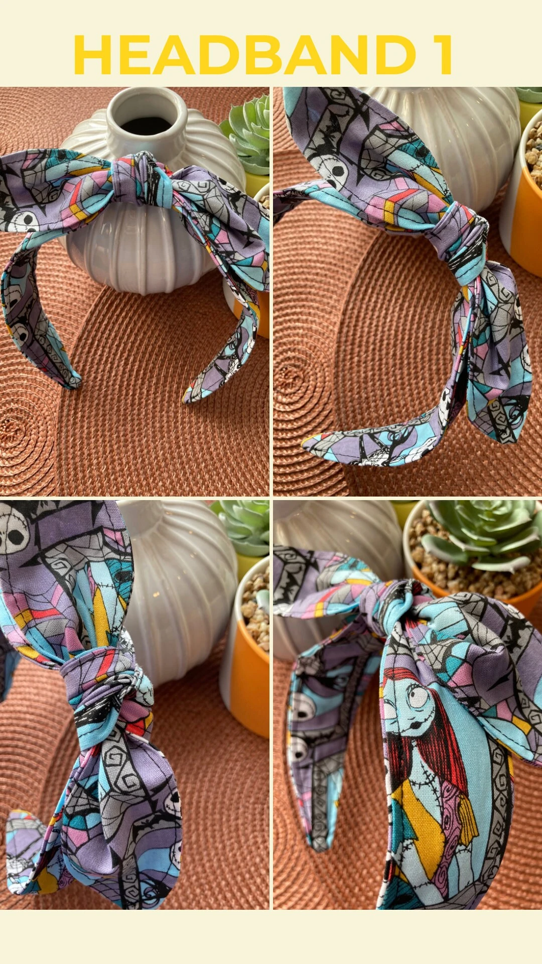 Handmade The Nightmare Before Christmas Hair Accessories: Women’s/Girl’s Bow Headbands & Scrunchies 4 Handmade The Nightmare Before Christmas Hair Accessories: Women’s/Girl’s Bow Headbands & Scrunchies - Image 2