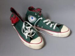 Vtg 1980's RARE ConverseAll Star Hi Tops Lace Up Schoenen Sneakers Christmas Jingle Bells