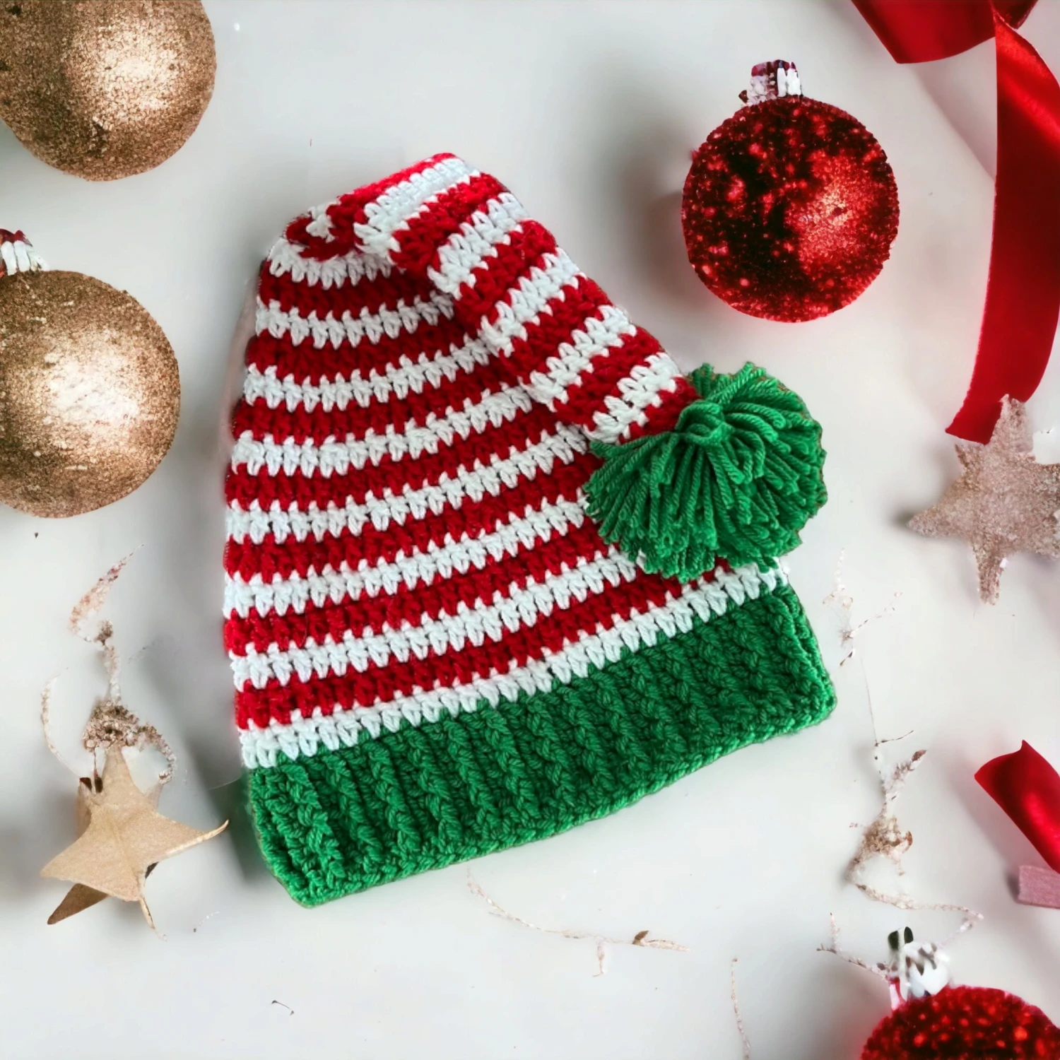 ChristmasSanta And Elf Novelty Hat For Kids ,Fun Newborn Christmas Accessory , Stocking Filler For New Parents, Also Available In Adult 4 ChristmasSanta And Elf Novelty Hat For Kids ,Fun Newborn Christmas Accessory , Stocking Filler For New Parents, Also Available In Adult - Image 2