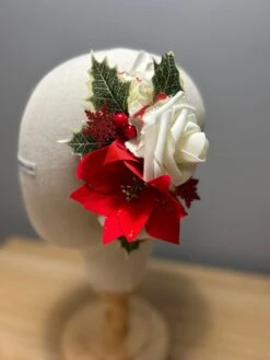 Christmas Hair Flower Clip Poinsettia Holly Rose White Red Party Festive Season -Cheap Bags & Purses Store il fullxfull.5170466893 86yl
