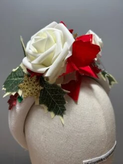 Christmas Party Velour Halo Headband Poinsettia Rose Holly Red White Green Gold -Cheap Bags & Purses Store il fullxfull.5170534017 s082
