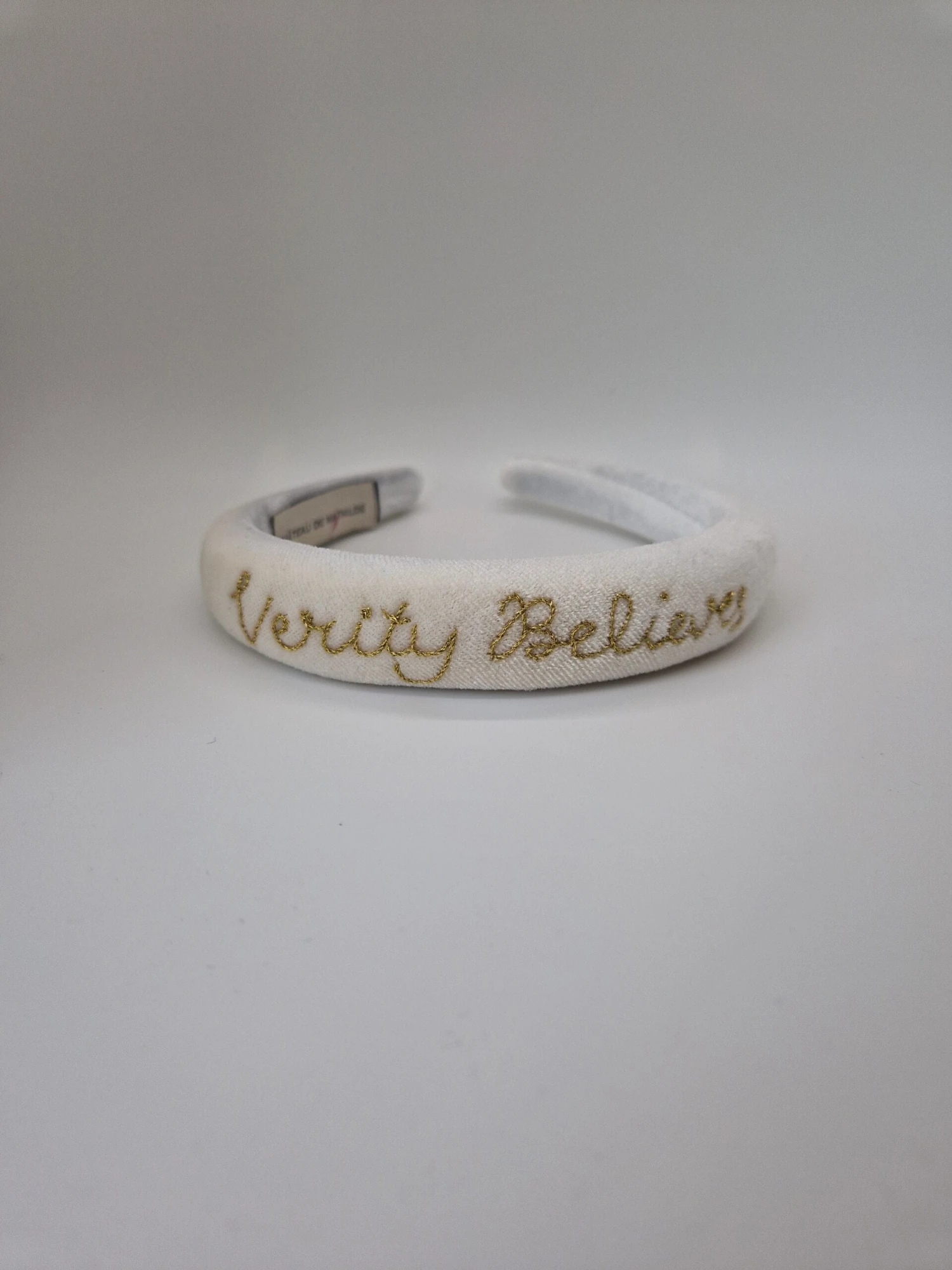 Name Believes Christmas Bespoke Hand Stitched Velvet Name Headband 8 Name Believes Christmas Bespoke Hand Stitched Velvet Name Headband - Image 6