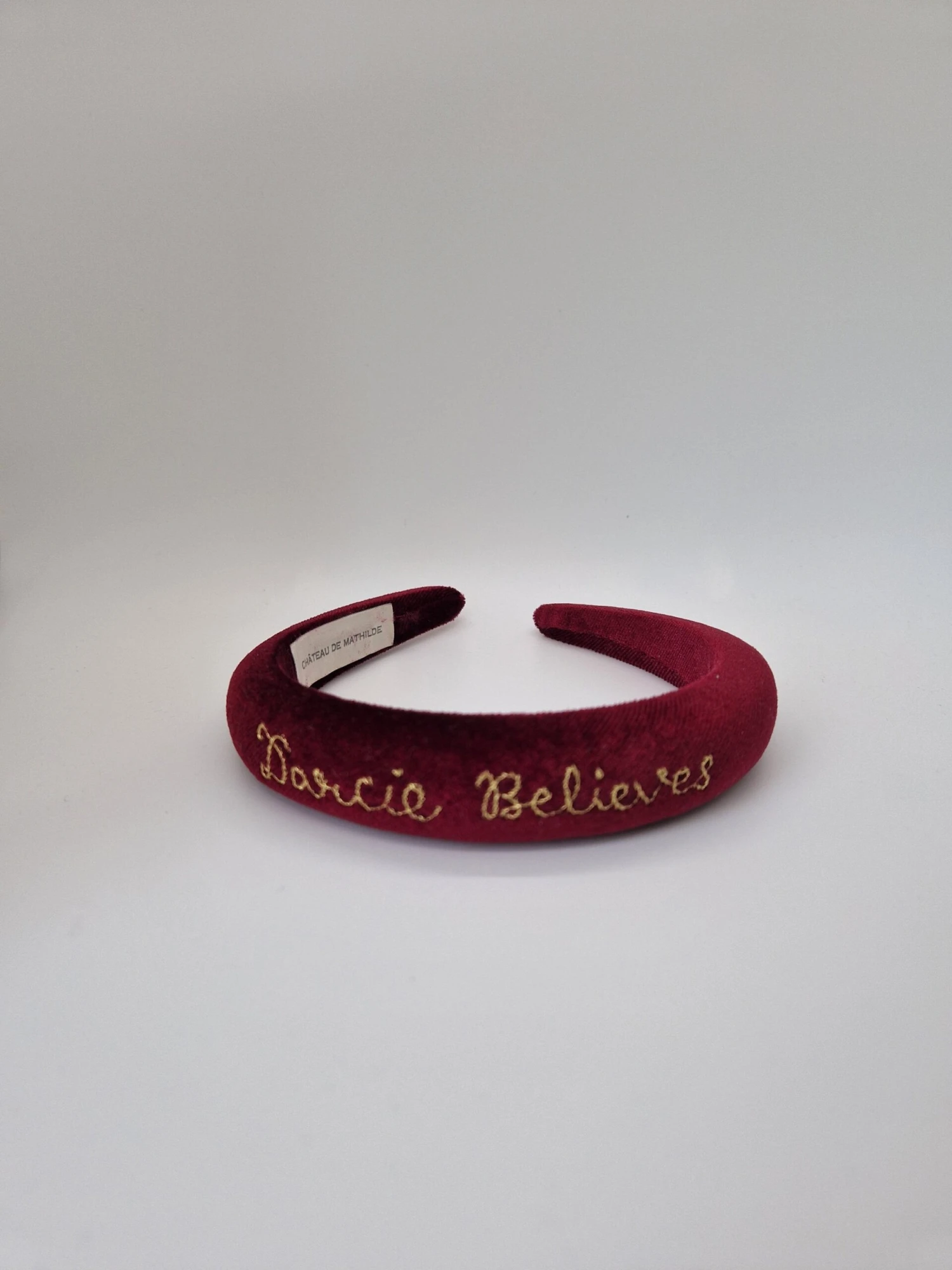 Name Believes Christmas Bespoke Hand Stitched Velvet Name Headband 11 Name Believes Christmas Bespoke Hand Stitched Velvet Name Headband - Image 9