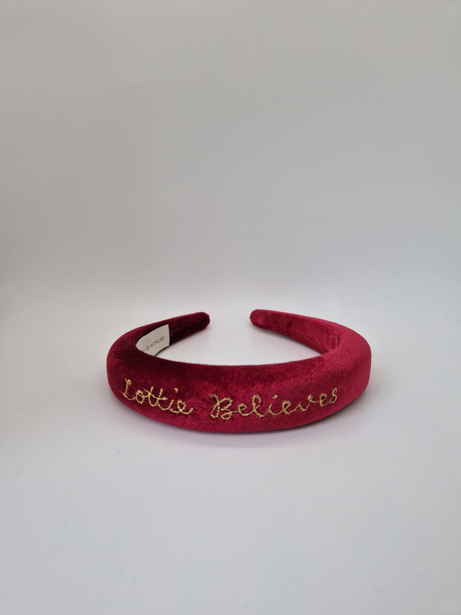 Name Believes Christmas Bespoke Hand Stitched Velvet Name Headband 9 Name Believes Christmas Bespoke Hand Stitched Velvet Name Headband - Image 7