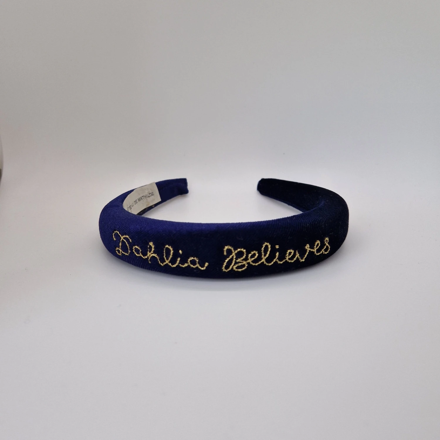 Name Believes Christmas Bespoke Hand Stitched Velvet Name Headband 7 Name Believes Christmas Bespoke Hand Stitched Velvet Name Headband - Image 5