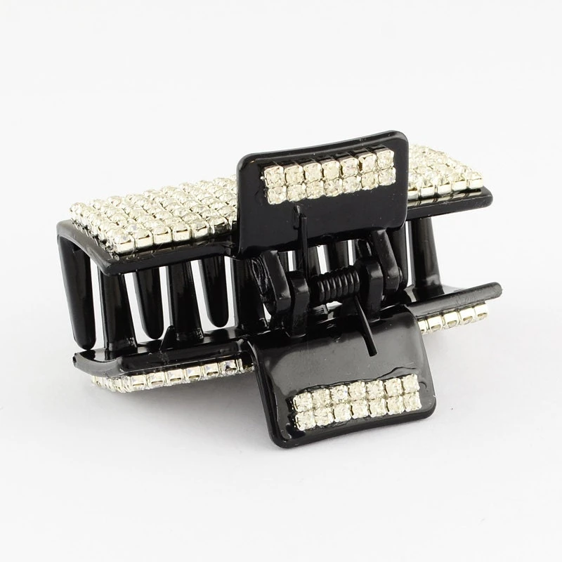 Crystal Hair Clip Claw Black Hair Claw Clip Medium Hair Jaw Rhinestone Hair Clamp Diamante Hair Claw Hairclip Stocking Filler Christmas Gift 6 Crystal Hair Clip Claw Black Hair Claw Clip Medium Hair Jaw Rhinestone Hair Clamp Diamante Hair Claw Hairclip Stocking Filler Christmas Gift - Image 4